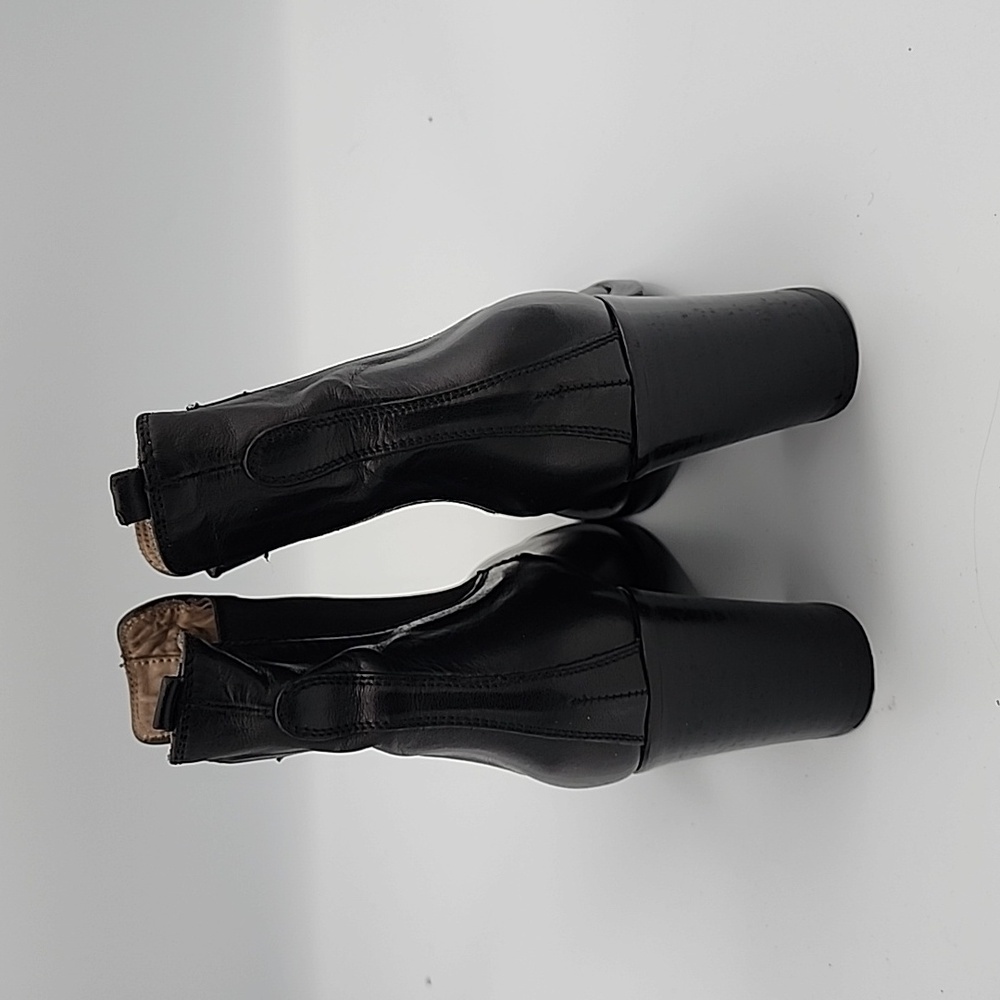 ALBERTO FERMANI Black Leather Block-heeled Ankle Boots, size 36 - Picture 4 of 5